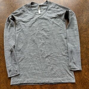 lululemon athletica Black and White Striped Swifty Long Sleeve